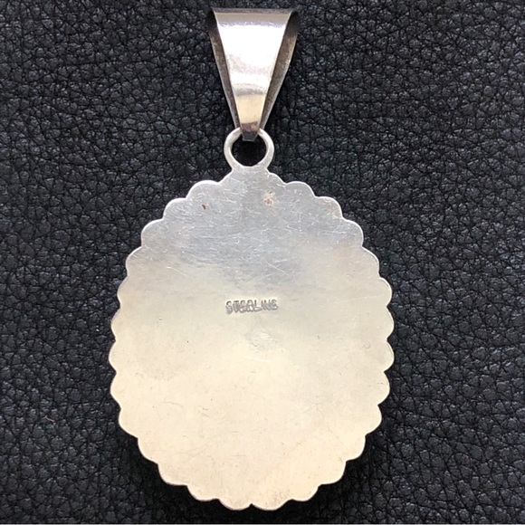 Vintage Southwestern Denim Lapis Lazuli Sterling Silver Pendant - Picture 7 of 8